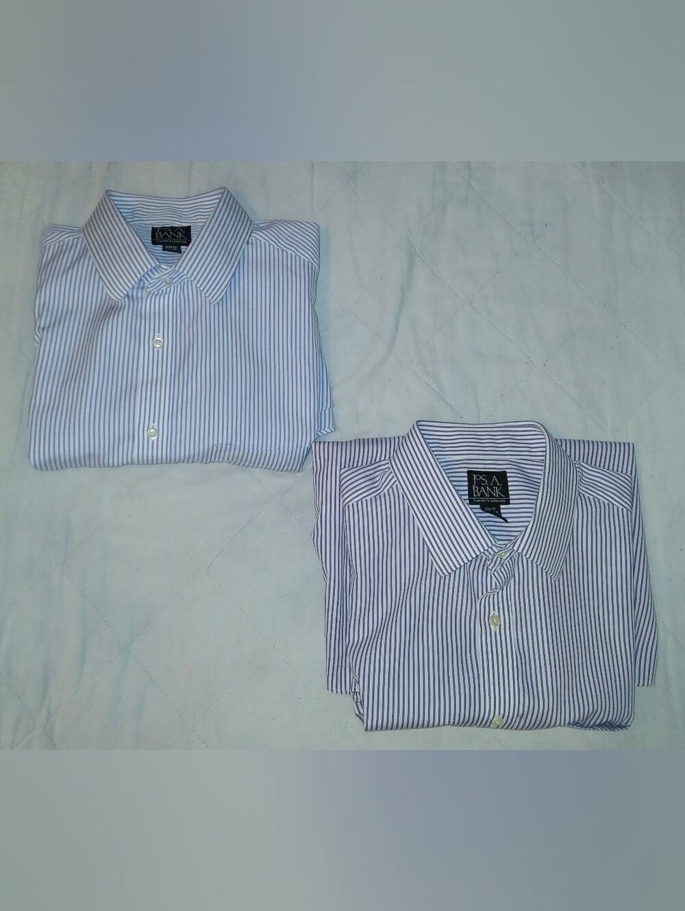Jos. A. Bank Traveler's Coll. Slim Fit Stripe Dress Shirts 16.5 34 (Lot of 2)